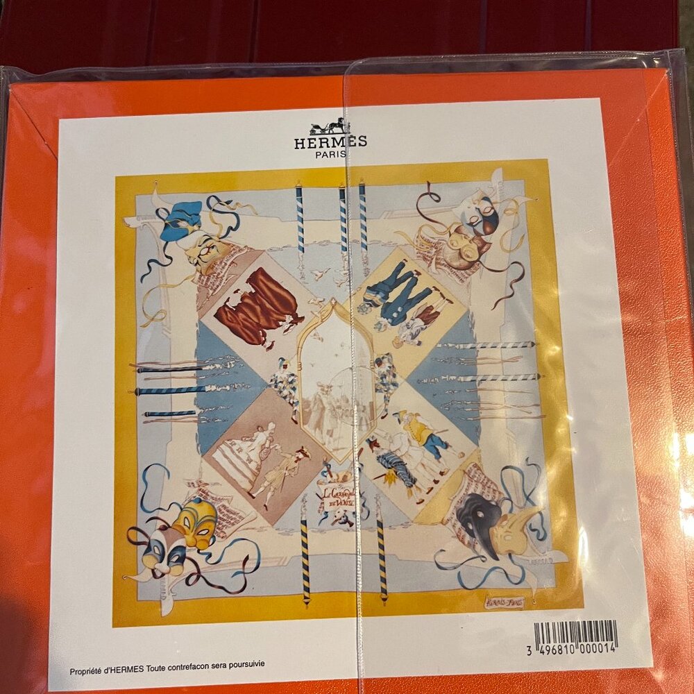 Hermes scarf: theatre masks